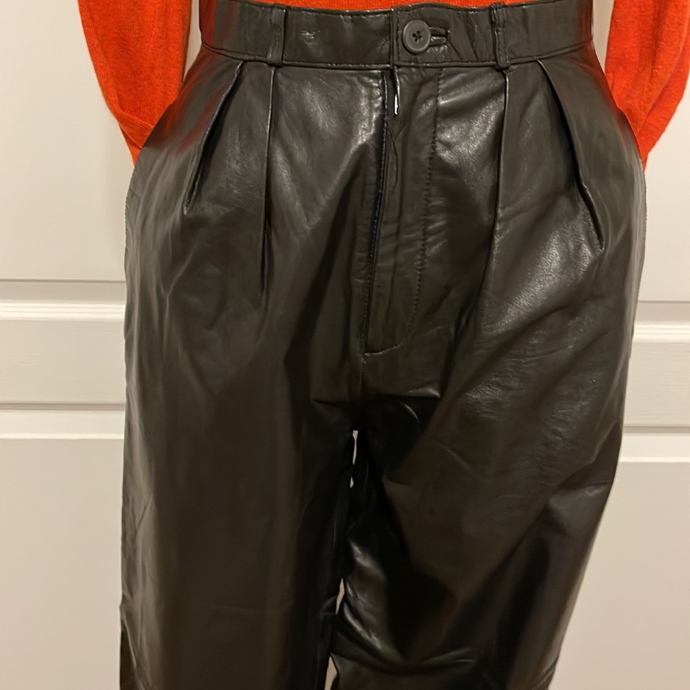 Mode ‘80s Buttery Soft Leather Hi Rise Pants Black Size 12